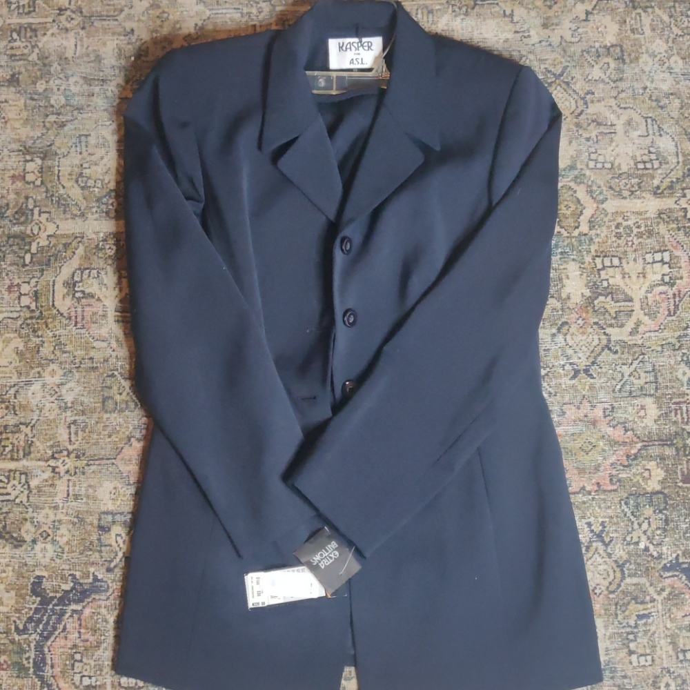 Casper for ASL navy blue tailored women's skirt su